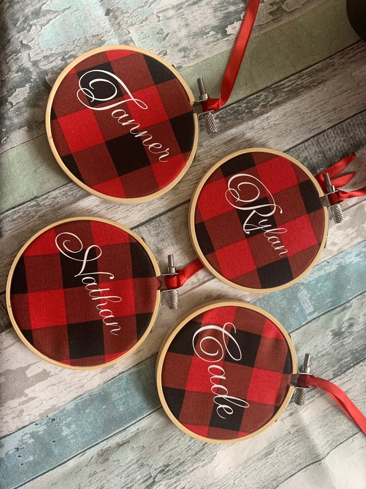 personalized hoop ornament