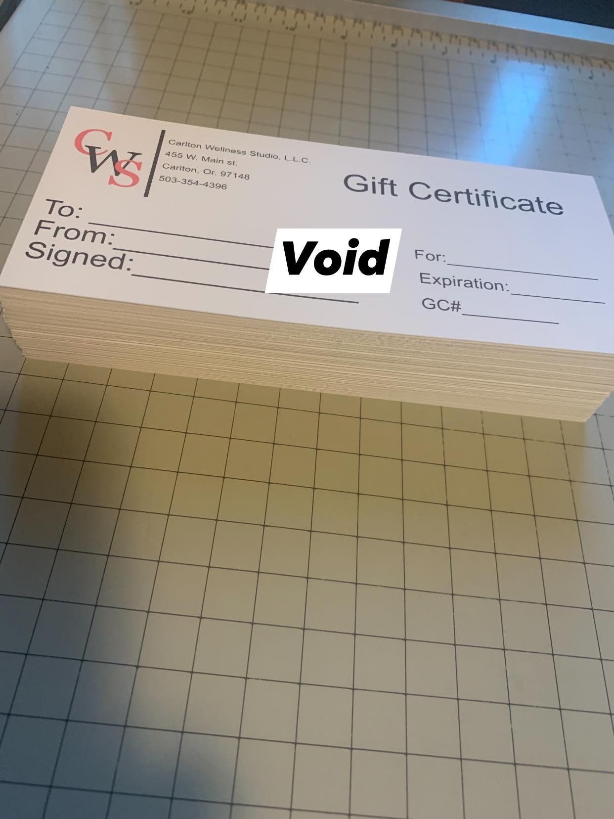 Business gift certificates 100 count