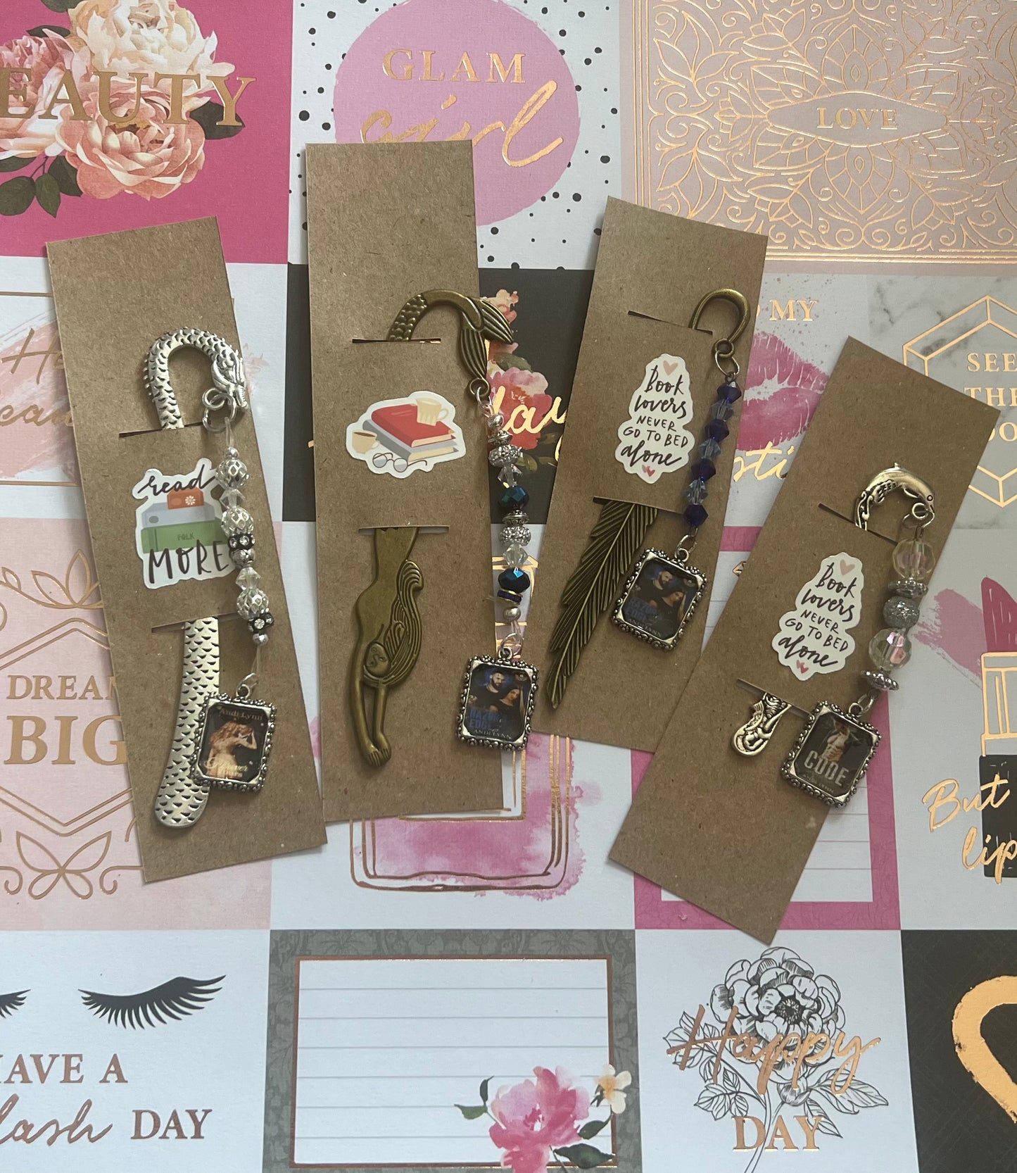 metal charm bookmarks