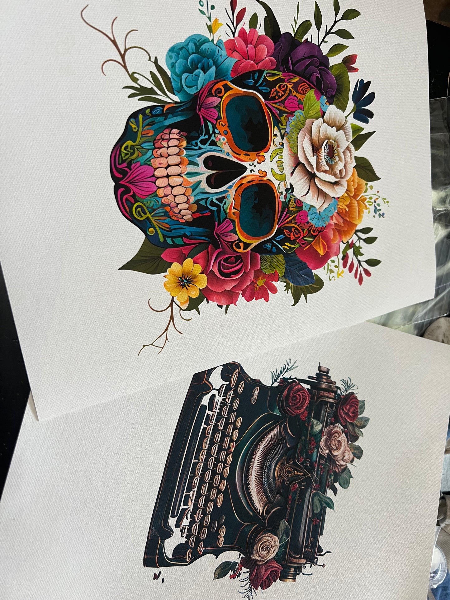 Skull print on canvas no frame