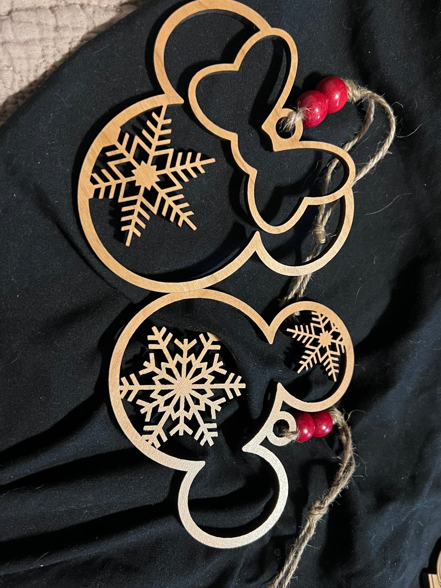 Mickey and Minnie ornament set