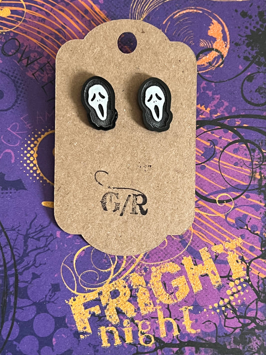 Ghost face earrings studs