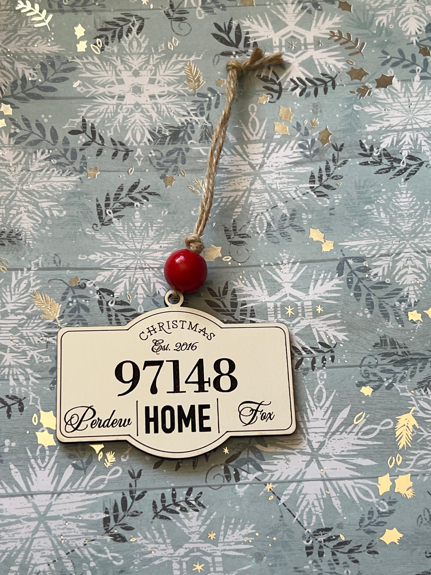 Zip code ornament