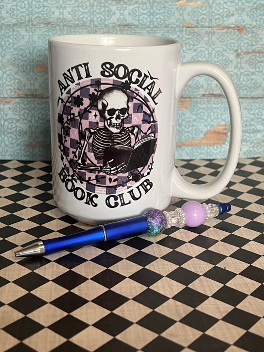 Anti social book club mug