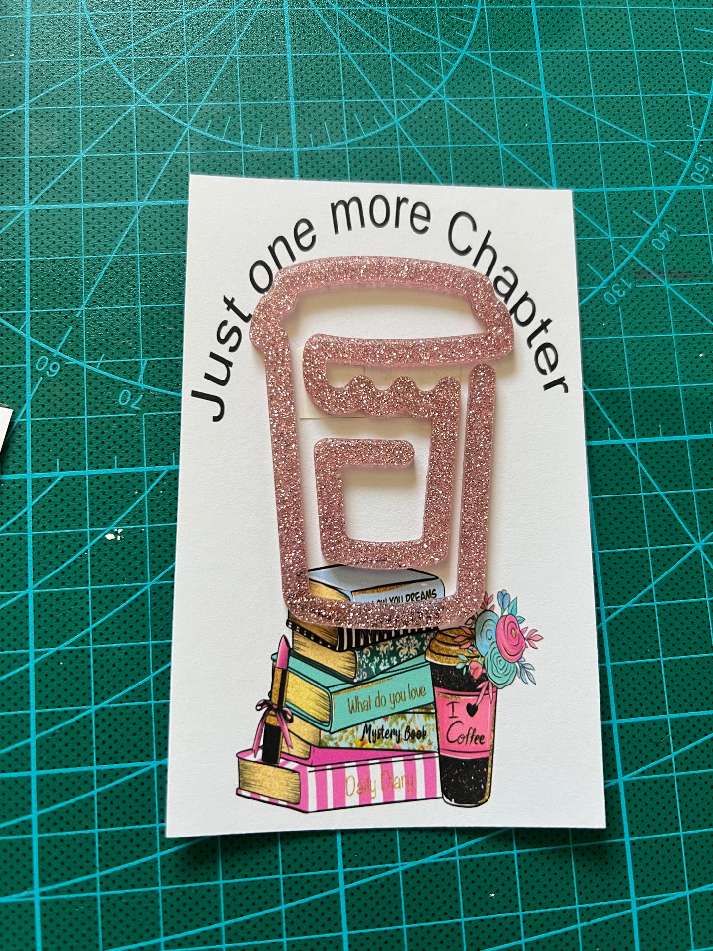 Acrylic coffee cup paper clip bookmark