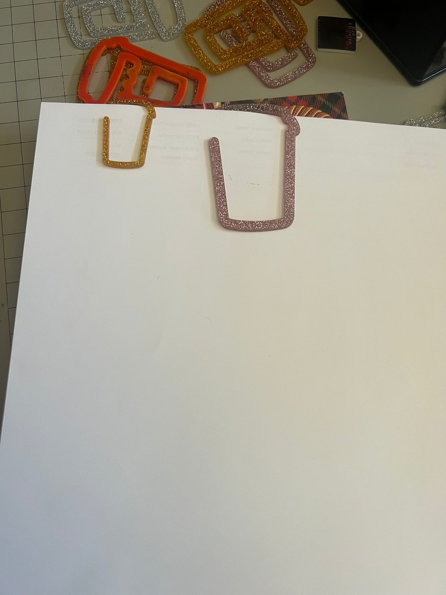 Acrylic coffee cup paper clip bookmark