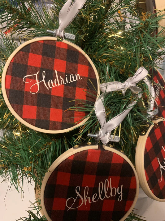 personalized hoop ornament