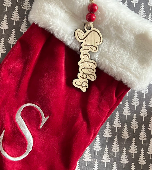 Stocking name tags
