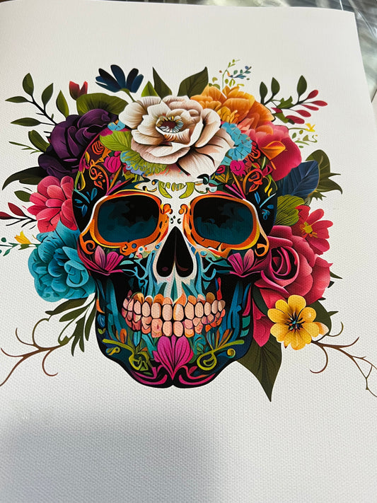 Skull print on canvas no frame